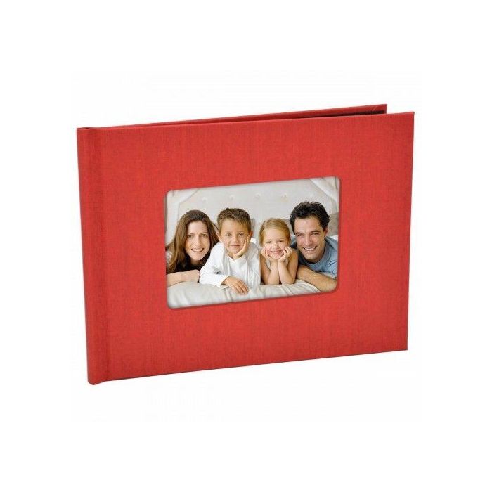 Fotogrāmata Photo Book 15x20cm 7mm horizontāla, ar lina audeklu apvilkti cietie vāki, izgriezums priekšvākā. Skavu montāža. Kashmir Red