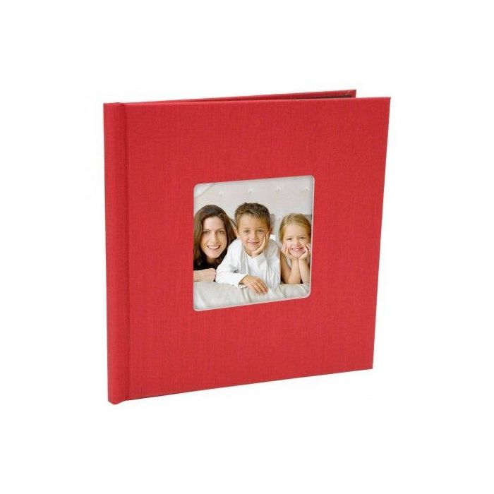 Fotogrāmata Photo Book 20x20cm 7mm horizontāla, ar lina audeklu apvilkti cietie vāki, izgriezums priekšvākā. Skavu montāža. Kashmir Red