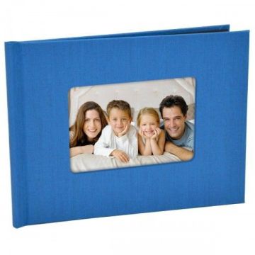 Fotogrāmata Photo Book 15x20cm 7mm horizontāla, ar lina audeklu apvilkti cietie vāki, izgriezums priekšvākā. Skavu montāža. Kashmir Ultramarine