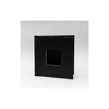 Fotogrāmata Photo Book 20x20cm 7mm horizontāla, ar lina audeklu apvilkti cietie vāki, izgriezums priekšvākā. Skavu montāža. Black Silk