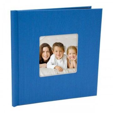 Fotogrāmata Photo Book 20x20cm 7mm horizontāla, ar lina audeklu apvilkti cietie vāki, izgriezums priekšvākā. Skavu montāža. Kashmir Ultramarine